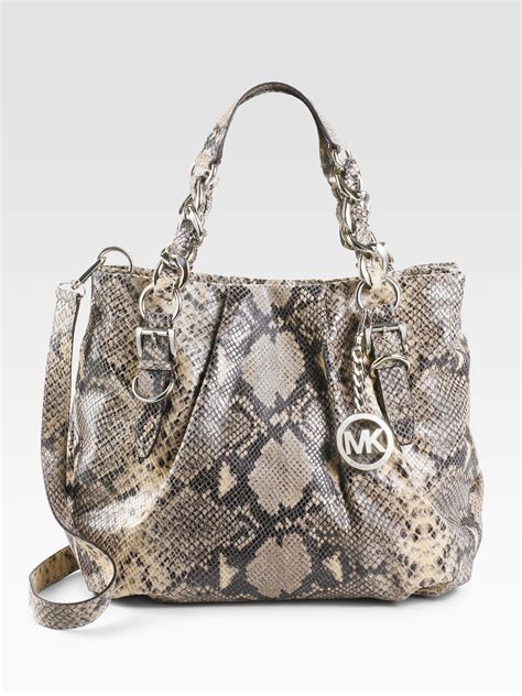 michael kors python tote black|Michael Kors glitter purse.